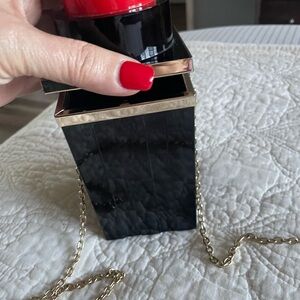 Elegant Black and Gold lipstick purse/Women's Clutch